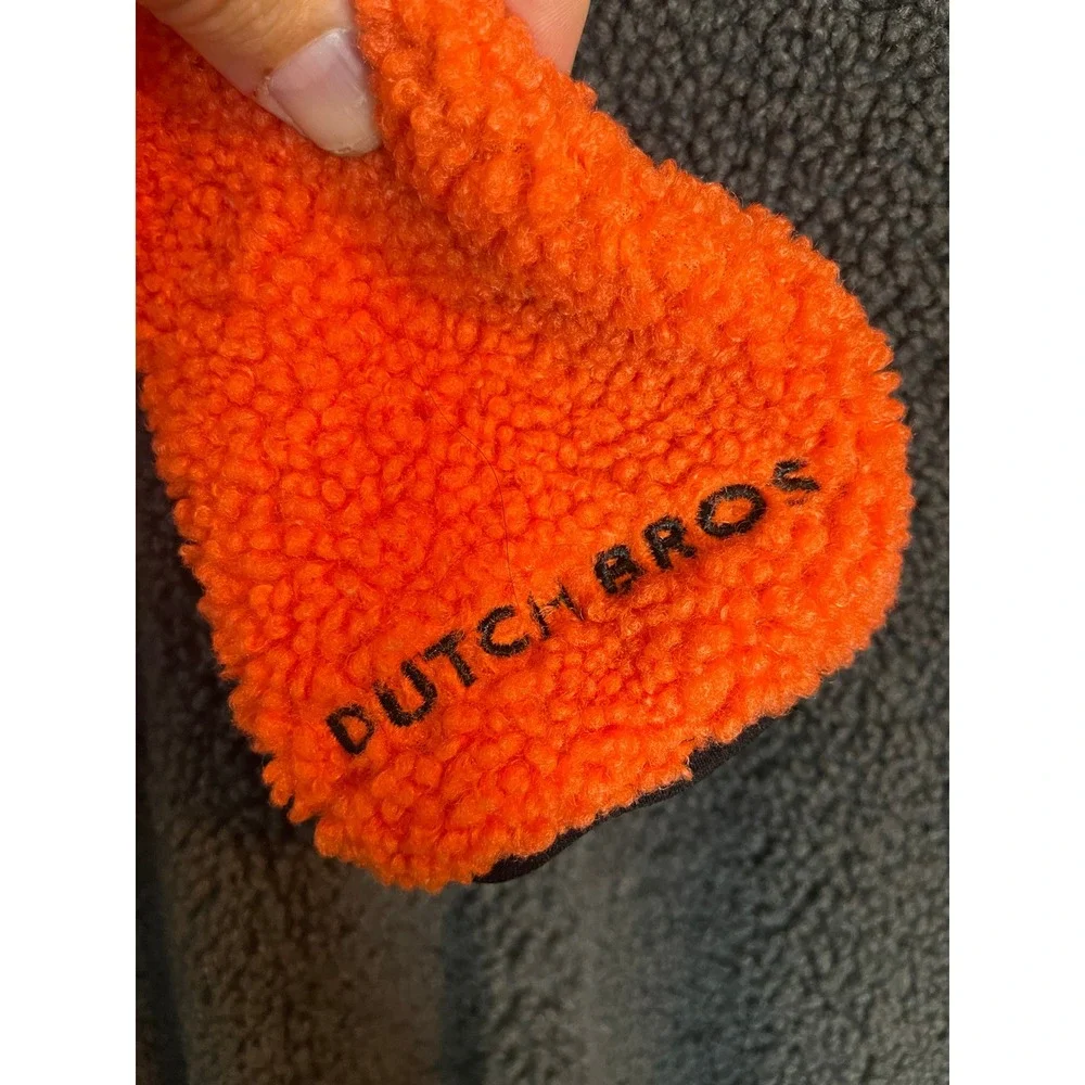 Dutch Bros Coffee Fleece Pullover Smiley‎ Face Sherpa Jacket Women's Medium